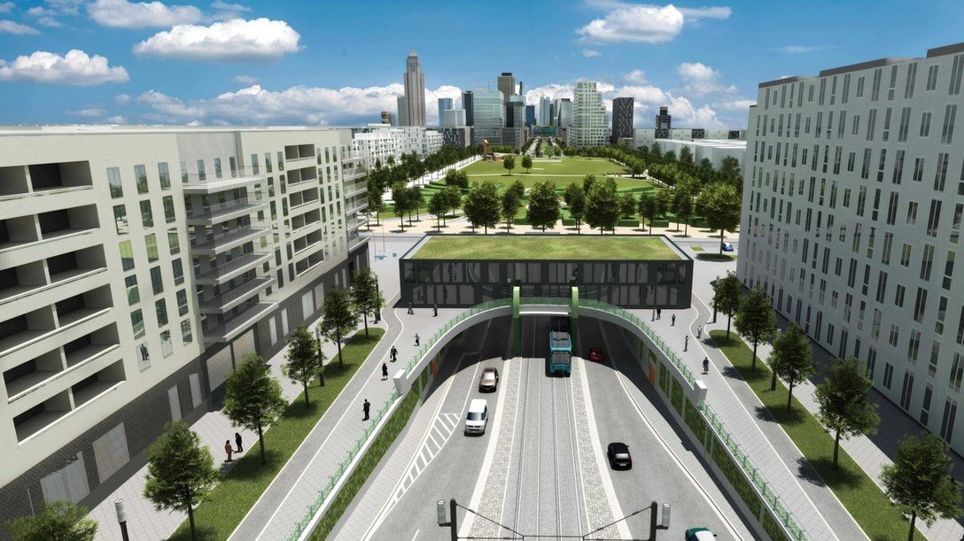Visualization of the extension of the U5 underground line, Frankfurt/Main, Germany