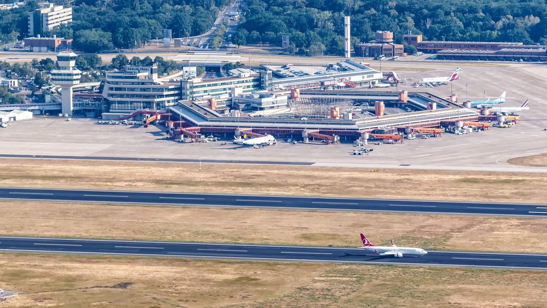 Aerial view of the former airport Berlin-Tegel, Berlin, Germany